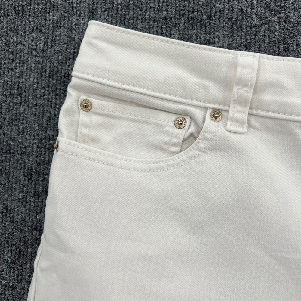 Talbots Girlfriend Short Womens Size 14 White Denim Cuffed Classic Preppy - Picture 4 of 8